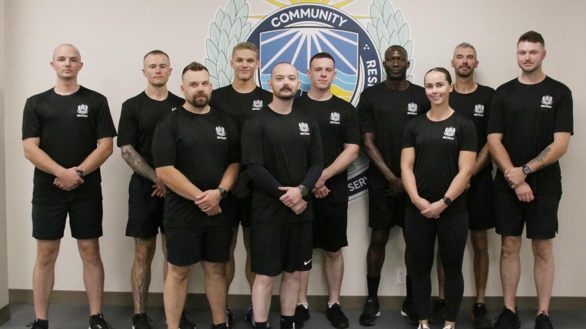 Grande Prairie Police Service recruits in fitness gear