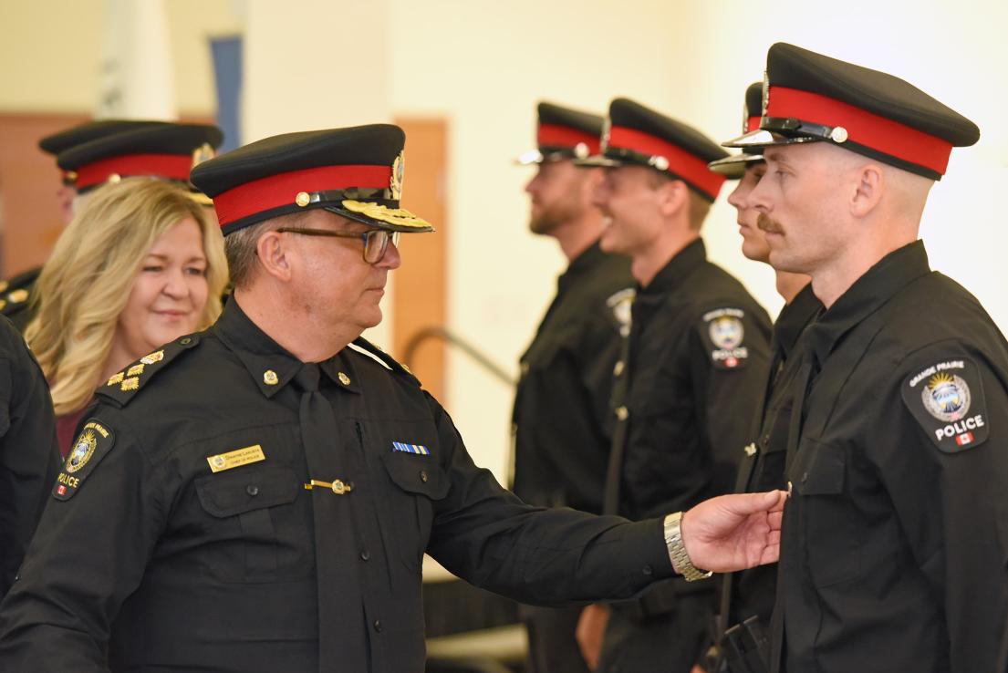 GPPS Chief Dwayne Lakusta inspects a graduate of Recruit Class #2