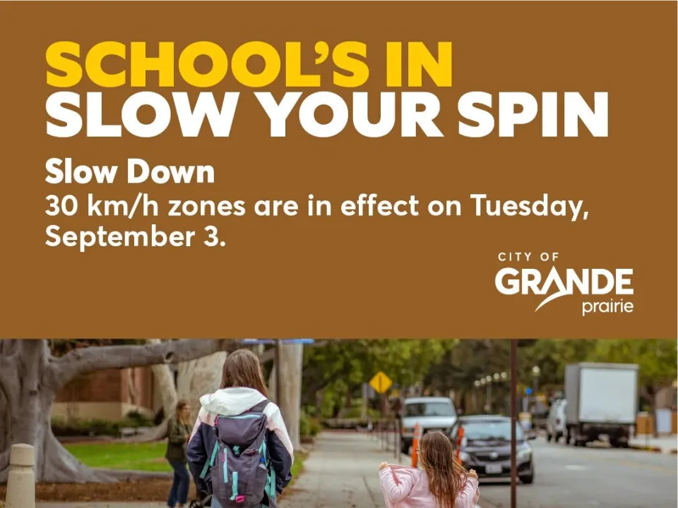 A school zone poster